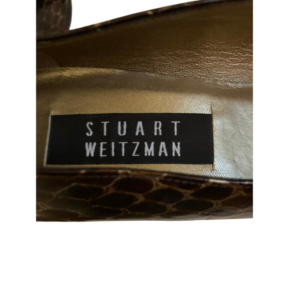 STUART WEITZMAN – Embossed Leather Block Heels (Sz 8.5) - Picture 4 of 5